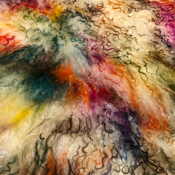 Rainbow Tibetan Lamb Rug - Picture 4 of 8